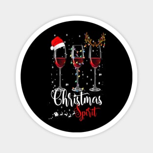 Funny Christmas Spirits Glasses Of Wine Xmas Holidays Party Magnet